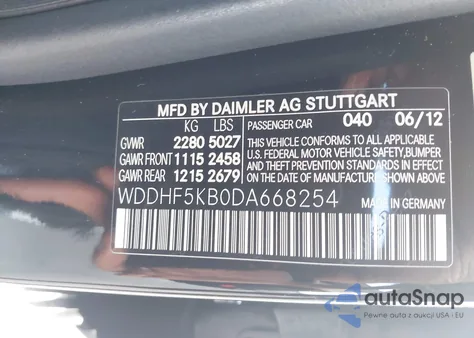 2013 Mercedes-Benz E 350 из США, поврежденный, VIN WDDHF5KB0DA668254